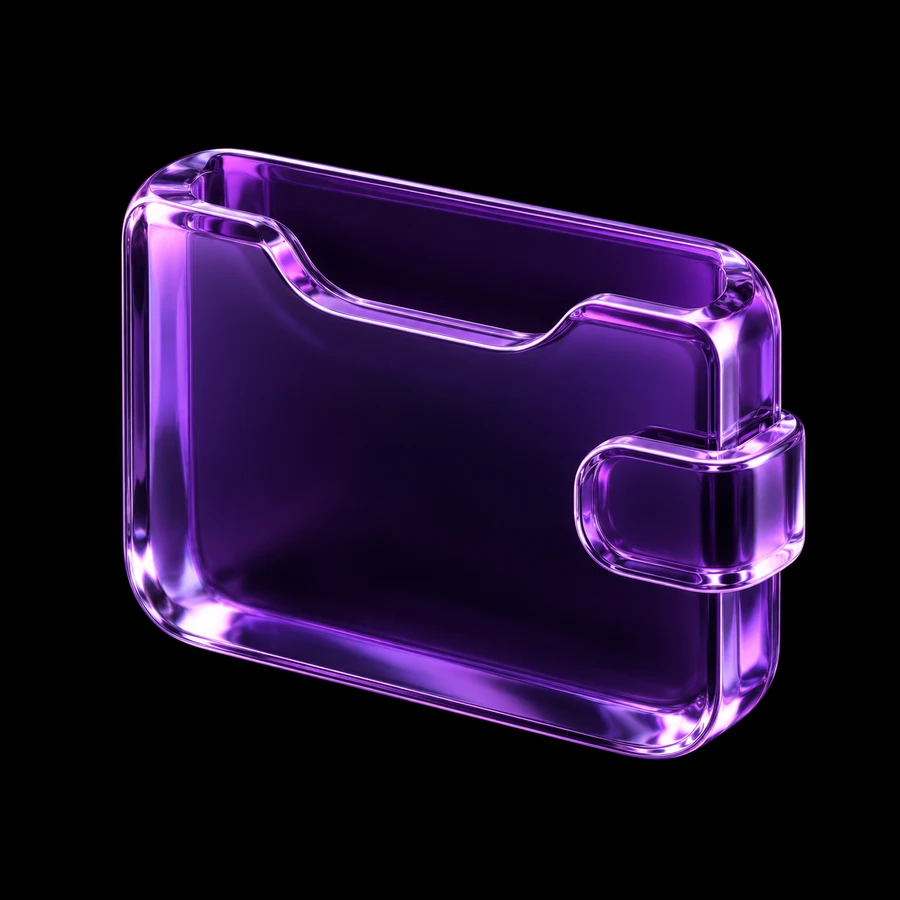 POKT purple glass wallet